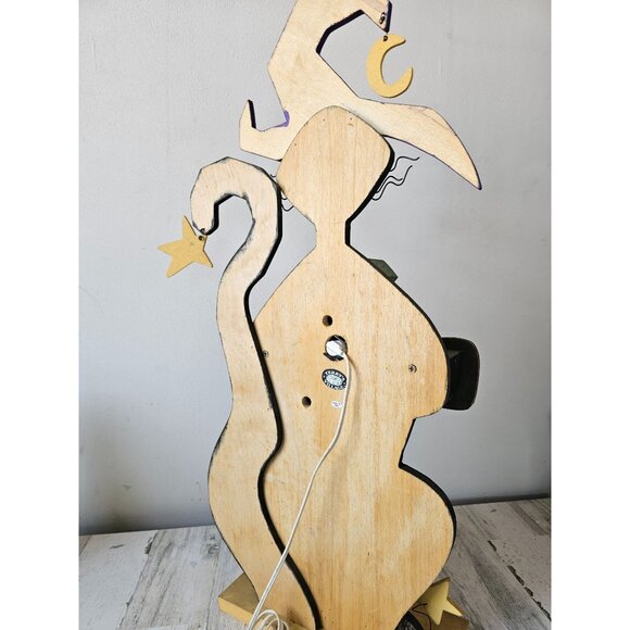 vintage Terrys village vintage wooden cat 28" Halloween prop light up pumpkin la - Picture 6 of 12